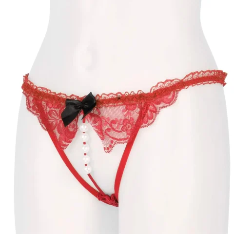 shamelace-red-lace-crotchless-pearl-thong-front